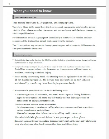 subaru rex 2024- 2025 owners manual